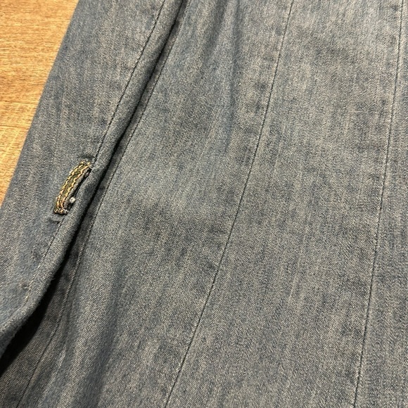 Denim blue cotton sleeveless flare mini sundress size medium - Picture 9 of 9